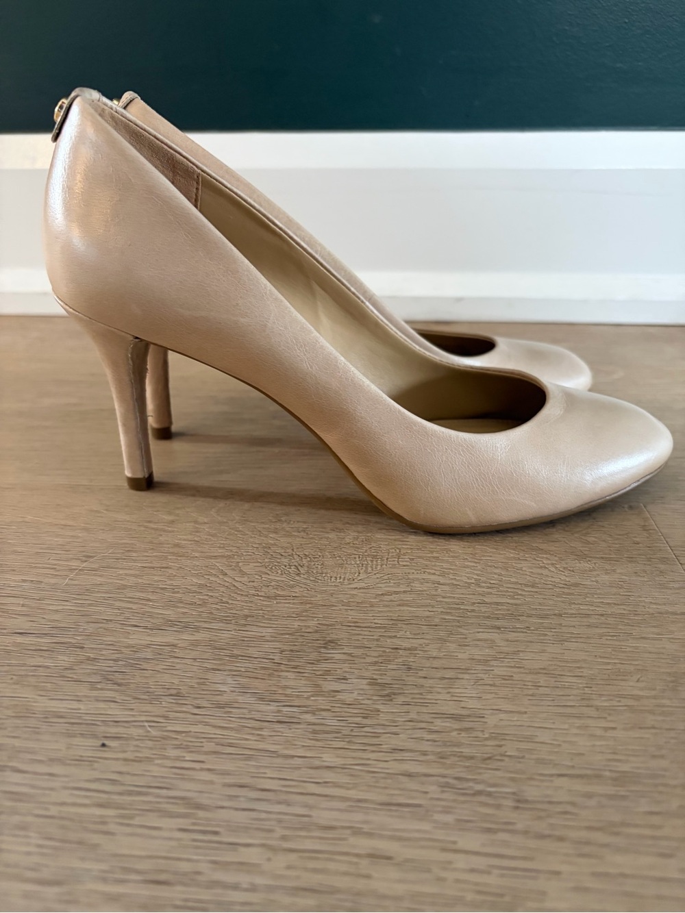 Michael Kors Nude Leather Pointed-Toe Pumps